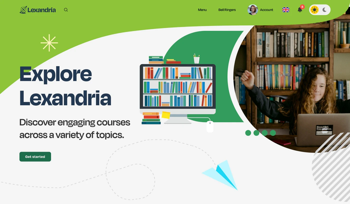 Lexandria course discovery home page